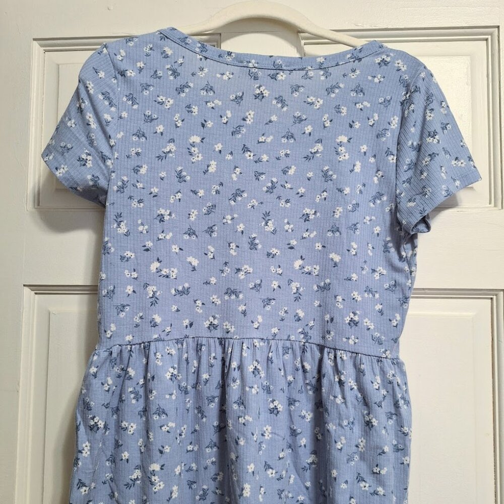 Light Blue Floral Ruffle Tee - Picture 2 of 5